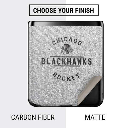 NHL Chicago Blackhawks Black Text Galaxy Z Flip Skin