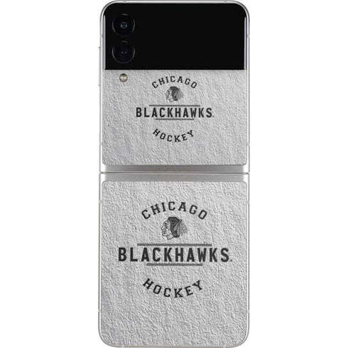 NHL Chicago Blackhawks Black Text Galaxy Z Flip3 5G Skin
