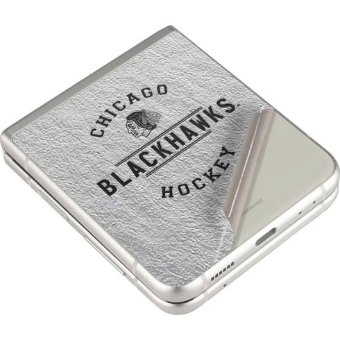NHL Chicago Blackhawks Black Text Galaxy Z Flip3 5G Skin