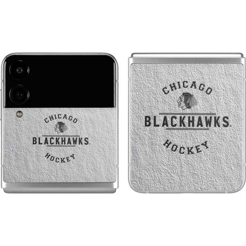 NHL Chicago Blackhawks Black Text Galaxy Z Flip4 5G Skin