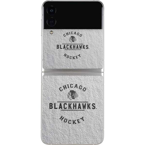 NHL Chicago Blackhawks Black Text Galaxy Z Flip4 5G Skin