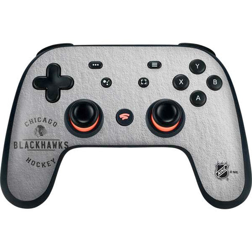NHL Chicago Blackhawks Black Text Google Stadia Controller Skin