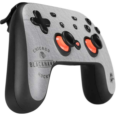 NHL Chicago Blackhawks Black Text Google Stadia Controller Skin