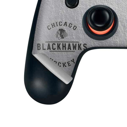 NHL Chicago Blackhawks Black Text Google Stadia Controller Skin