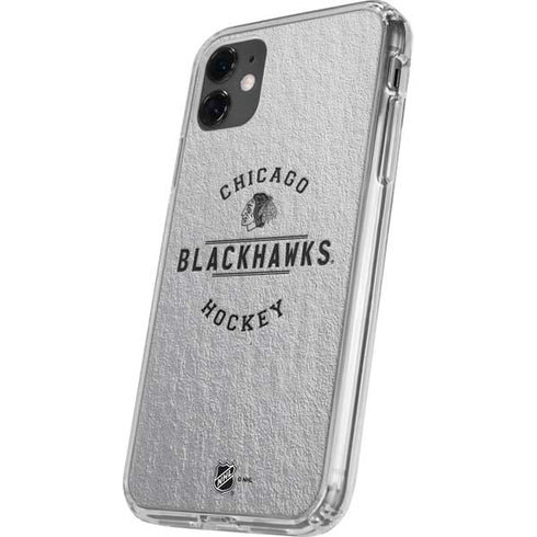 NHL Chicago Blackhawks Black Text iPhone 11 Clear Case