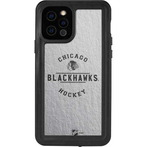 NHL Chicago Blackhawks Black Text iPhone 12 Pro Waterproof Case