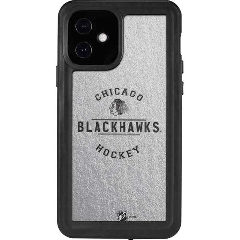 NHL Chicago Blackhawks Black Text iPhone 12 Waterproof Case