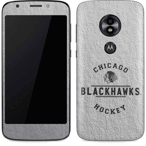 NHL Chicago Blackhawks Black Text Moto E5 Play Skin