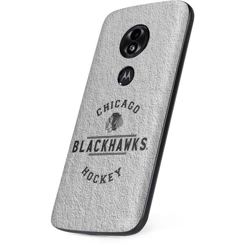 NHL Chicago Blackhawks Black Text Moto E5 Play Skin