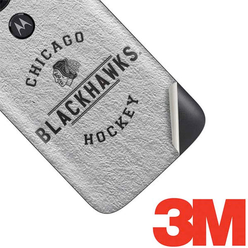 NHL Chicago Blackhawks Black Text Moto E5 Play Skin