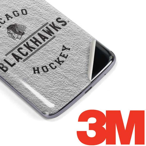 NHL Chicago Blackhawks Black Text Moto E5 Plus Skin