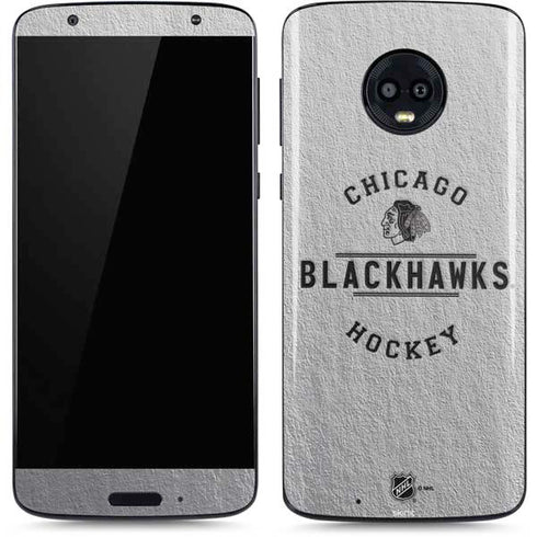 NHL Chicago Blackhawks Black Text Moto G6 Skin