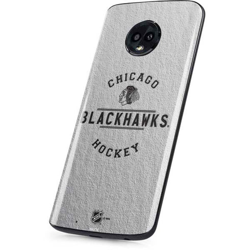 NHL Chicago Blackhawks Black Text Moto G6 Skin