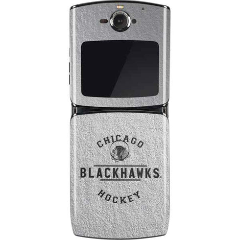 NHL Chicago Blackhawks Black Text Motorola RAZR Skin