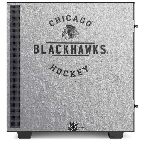 NHL Chicago Blackhawks Black Text NZXT H510 Compact ATX Mid-Tower Case Skin