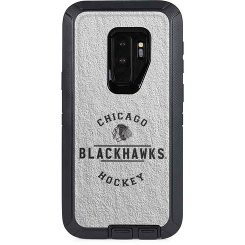 NHL Chicago Blackhawks Black Text Otterbox Defender Galaxy Skin