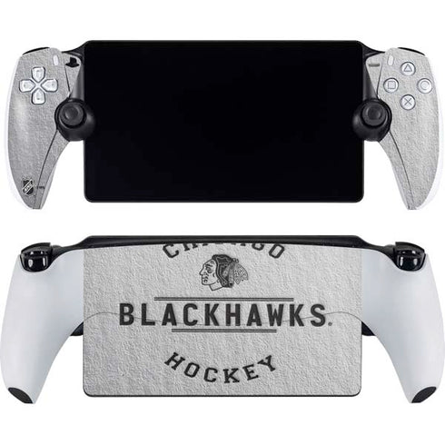 NHL Chicago Blackhawks Black Text PlayStation Portal Remote Player Skin