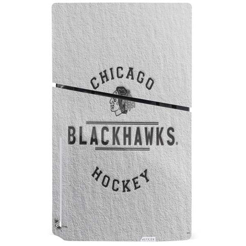 NHL Chicago Blackhawks Black Text PS5 Slim Disk Bundle Skin