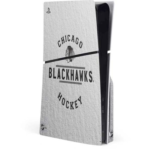 NHL Chicago Blackhawks Black Text PS5 Slim Disk Console Skin