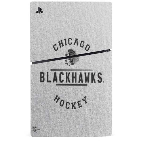 NHL Chicago Blackhawks Black Text PS5 Slim Disk Console Skin