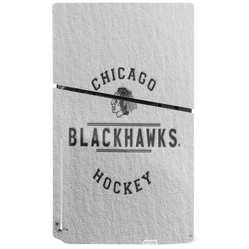 NHL Chicago Blackhawks Black Text PS5 Slim Disk Console Skin