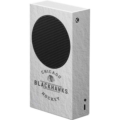 NHL Chicago Blackhawks Black Text Xbox Series S Console Skin