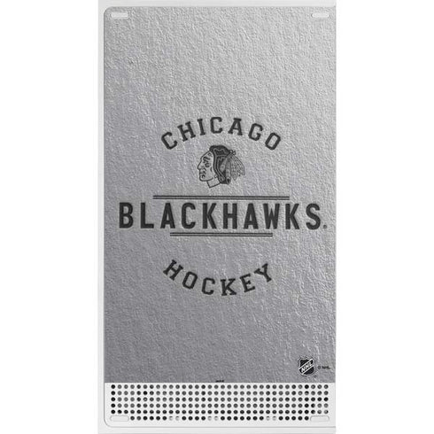 NHL Chicago Blackhawks Black Text Xbox Series S Console Skin