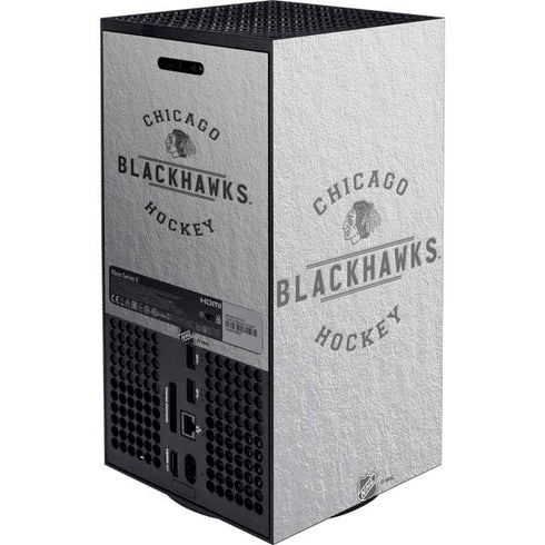 NHL Chicago Blackhawks Black Text Xbox Series X Console Skin