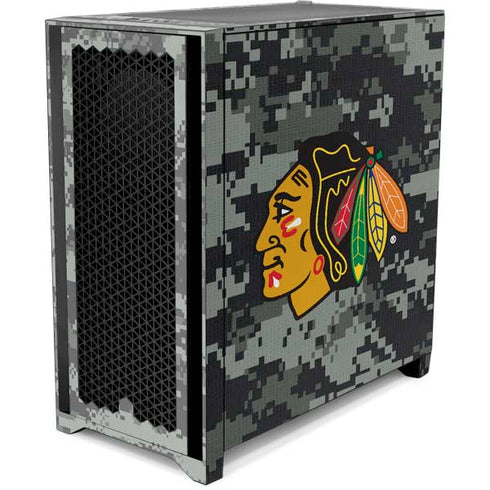 NHL Chicago Blackhawks Camo Corsair 4000D Tempered Glass Mid-Tower ATX Case Skin