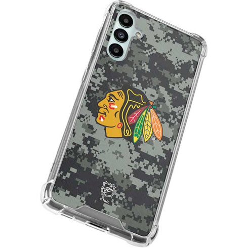 NHL Chicago Blackhawks Camo Galaxy A15 5G Clear Case