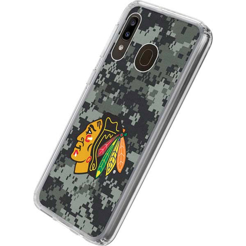NHL Chicago Blackhawks Camo Galaxy A20 Clear Case