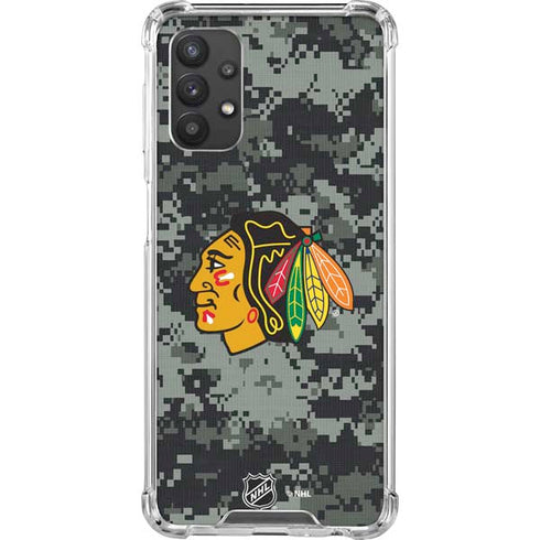 NHL Chicago Blackhawks Camo Galaxy A32 5G Clear Case
