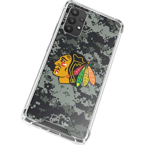 NHL Chicago Blackhawks Camo Galaxy A32 5G Clear Case