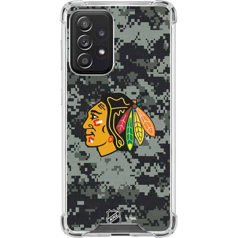 NHL Chicago Blackhawks Camo Galaxy A52 5G Clear Case