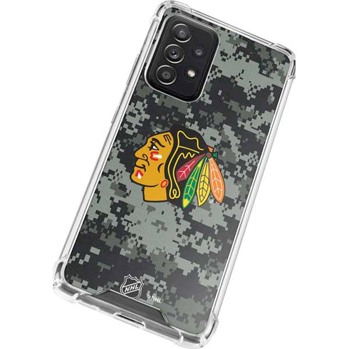 NHL Chicago Blackhawks Camo Galaxy A52 5G Clear Case