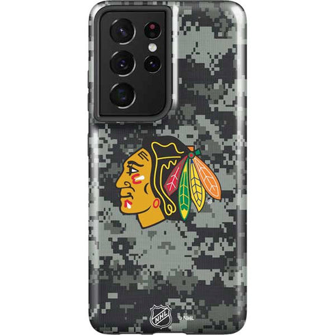 NHL Chicago Blackhawks Camo Galaxy S21 Ultra 5G Pro Case
