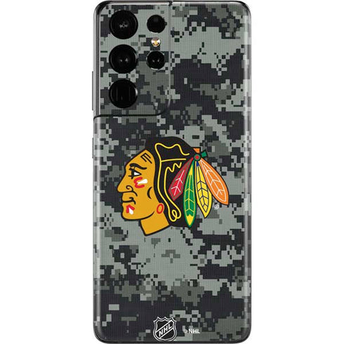 NHL Chicago Blackhawks Camo Galaxy S21 Ultra 5G Skin