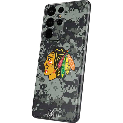 NHL Chicago Blackhawks Camo Galaxy S21 Ultra 5G Skin