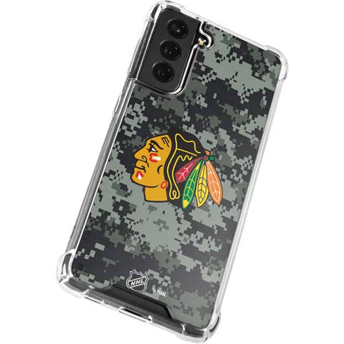 NHL Chicago Blackhawks Camo Galaxy S22 Clear Case