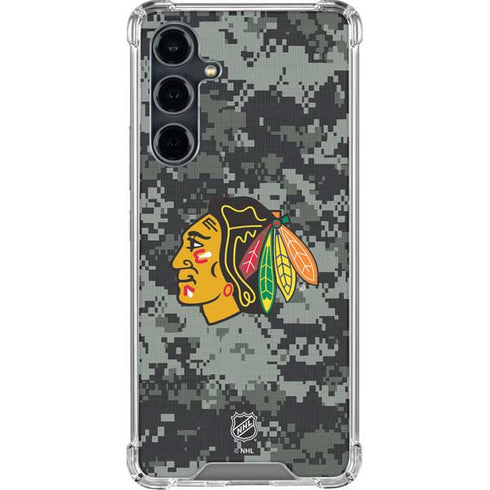 NHL Chicago Blackhawks Camo Galaxy S23 FE Clear Case