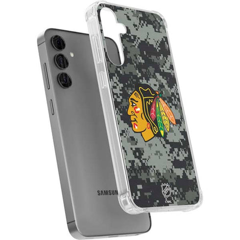 NHL Chicago Blackhawks Camo Galaxy S24 Plus Clear Case