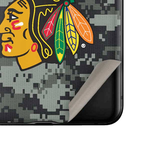 NHL Chicago Blackhawks Camo Galaxy Z Flip Skin