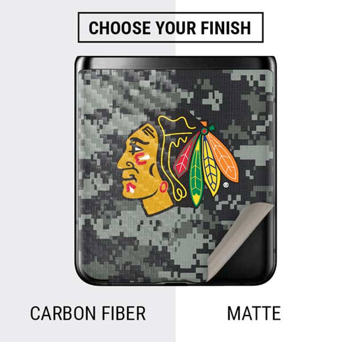 NHL Chicago Blackhawks Camo Galaxy Z Flip Skin