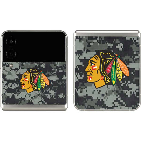 NHL Chicago Blackhawks Camo Galaxy Z Flip3 5G Skin