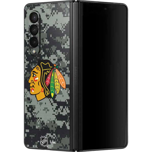 NHL Chicago Blackhawks Camo Galaxy Z Fold3 5G Skin