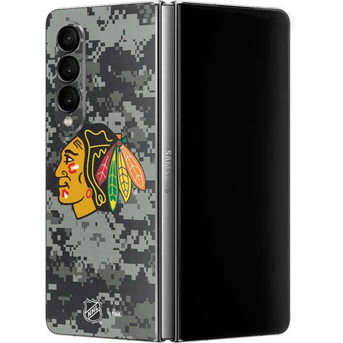 NHL Chicago Blackhawks Camo Galaxy Z Fold4 5G Skin