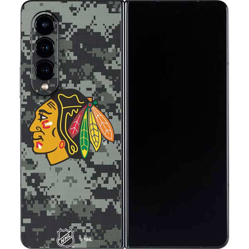 NHL Chicago Blackhawks Camo Galaxy Z Fold4 5G Skin