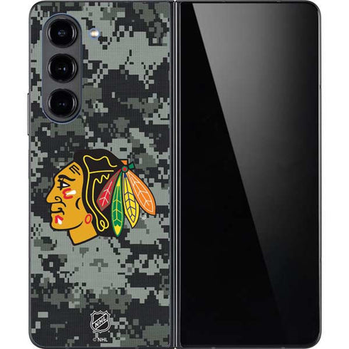 NHL Chicago Blackhawks Camo Galaxy Z Fold5 5G Skin
