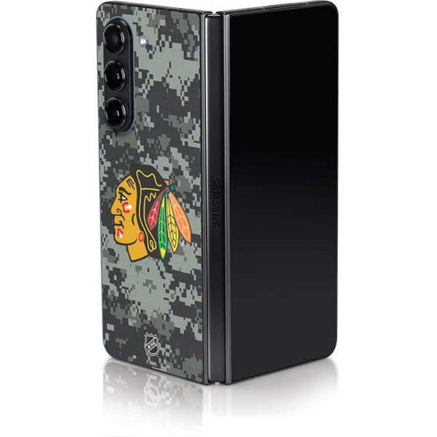 NHL Chicago Blackhawks Camo Galaxy Z Fold5 5G Skin