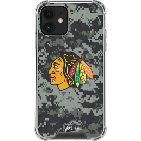 NHL Chicago Blackhawks Camo iPhone 12 Clear Case